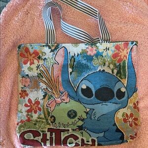 Brand new embroidered Stitch zip up tote bag